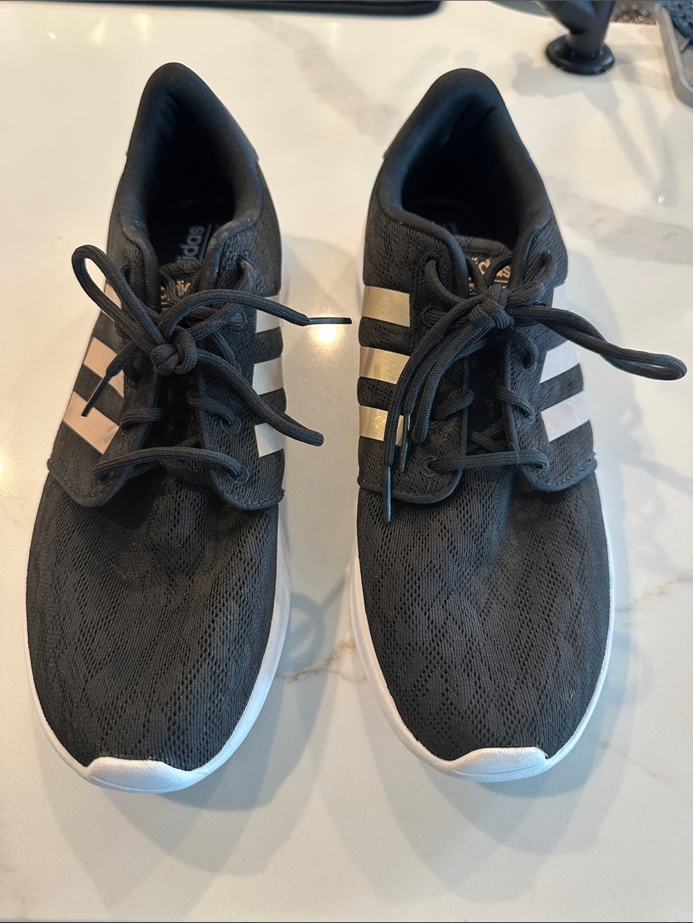 adidas Black Sneakers with White Three Stripes
